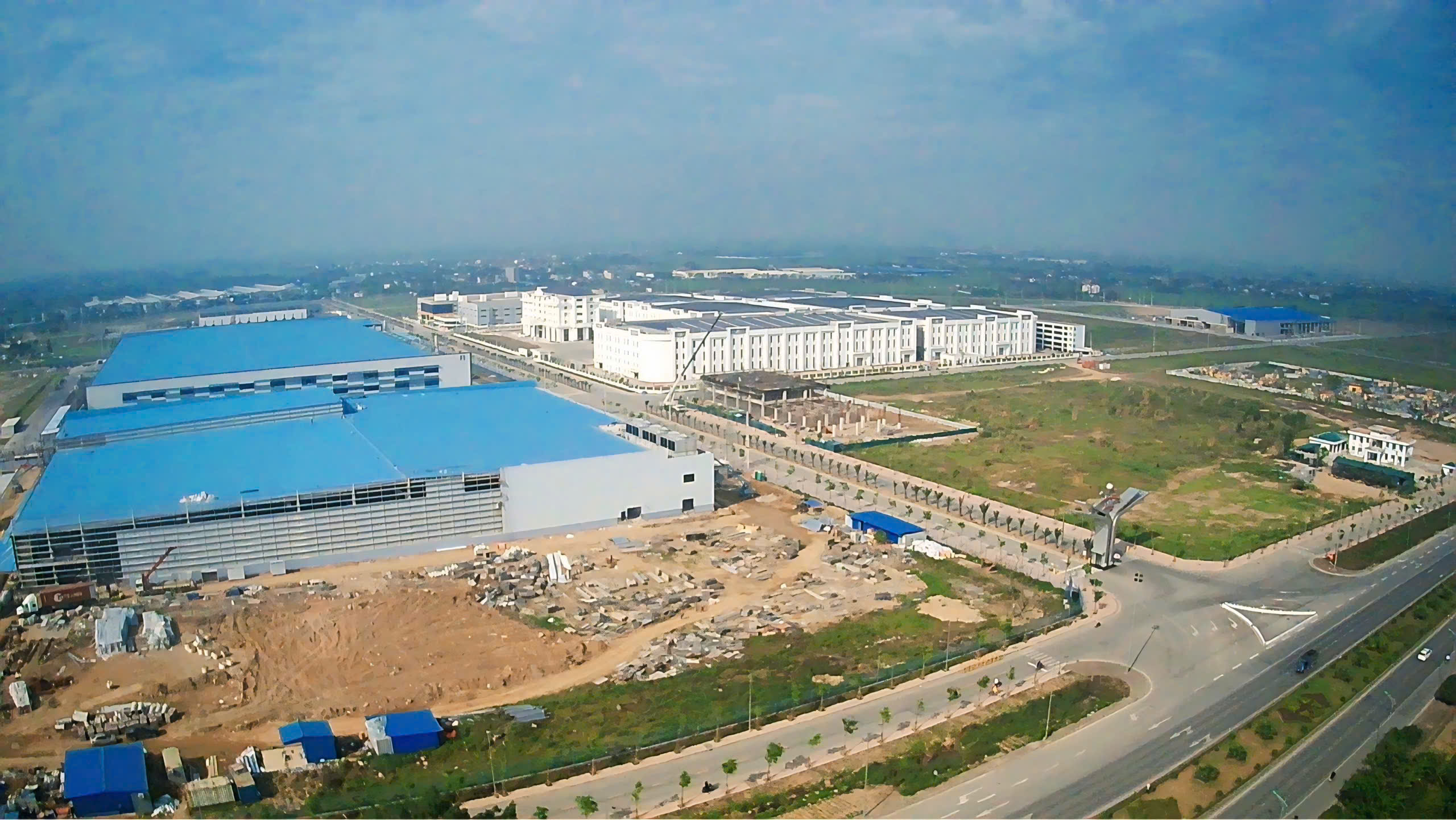 Toàn cảnh Khu công nghiệp Mỹ Thuận Nam Định từ trên cao với hạ tầng đồng bộ